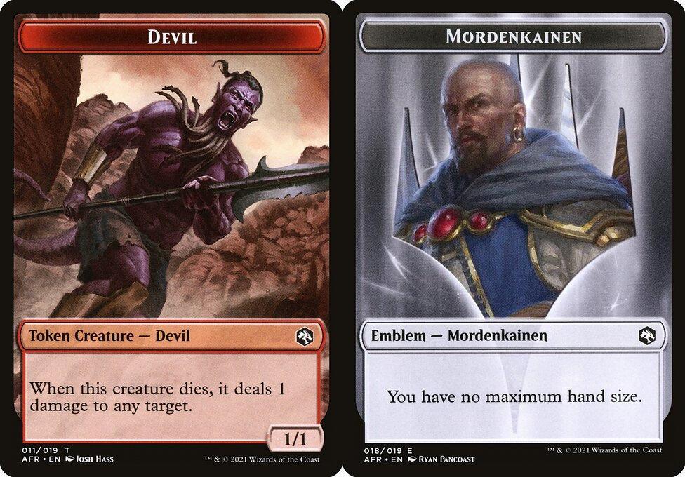 Devil (011) // Mordenkainen Emblem (018) Double-Sided Token - Foil