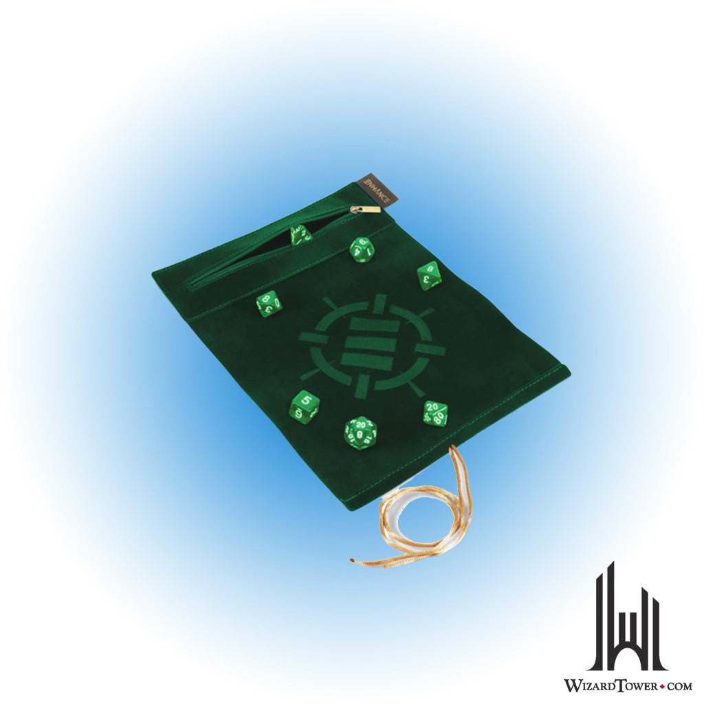 Dice Case - AP Enhance Tabletop Roll on a Scroll & 7PC Acrylic Dice Set Green