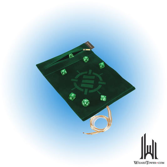 Dice Case - AP Enhance Tabletop Roll on a Scroll & 7PC Acrylic Dice Set Green