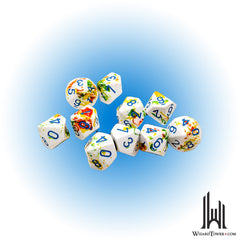 Dice Set - Brush Breezy / Blue d10 10ct