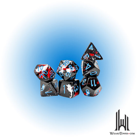 Dice Set - Brush Dark Side / Blue 7ct