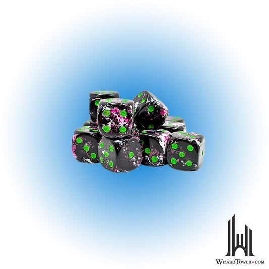 Dice Set - Brush Paintball / Green 16mm d6 12ct