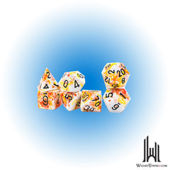 Dice Set - Brush Sunrise / Black 7ct