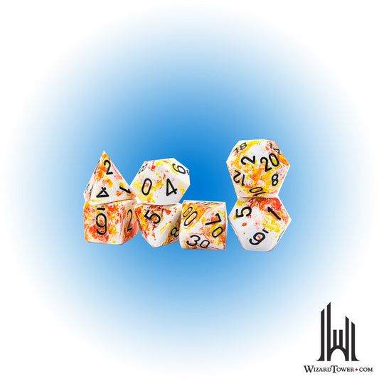 Dice Set - Brush Sunrise / Black 7ct