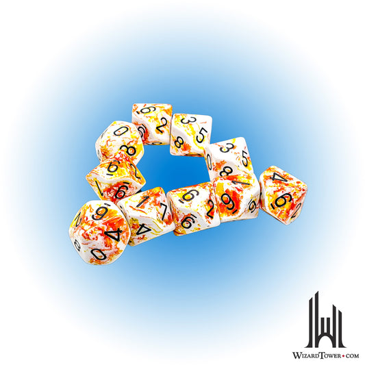 Dice Set - Brush Sunrise / Black d10 10ct