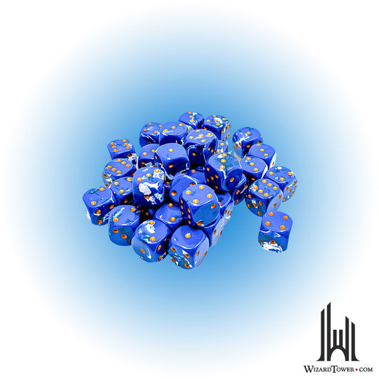 Dice Set - Brush Wavebreak / Gold 12mm d6 36ct