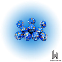 Dice Set - Brush Wavebreak / Gold d10 10ct