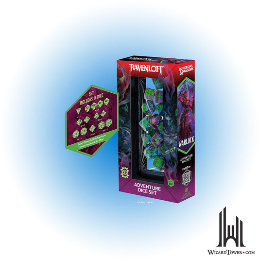Dice Set - DnD Adventure Warlock Green / Purple 15ct