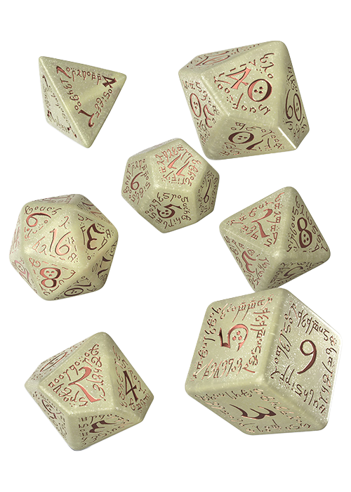 Dice Set - Elvish Shimmering Beige & Copper Jumbo 7ct