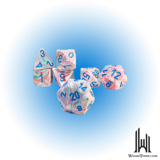 Dice Set - Festive Mega-Hedral Pop Art/Blue 7ct
