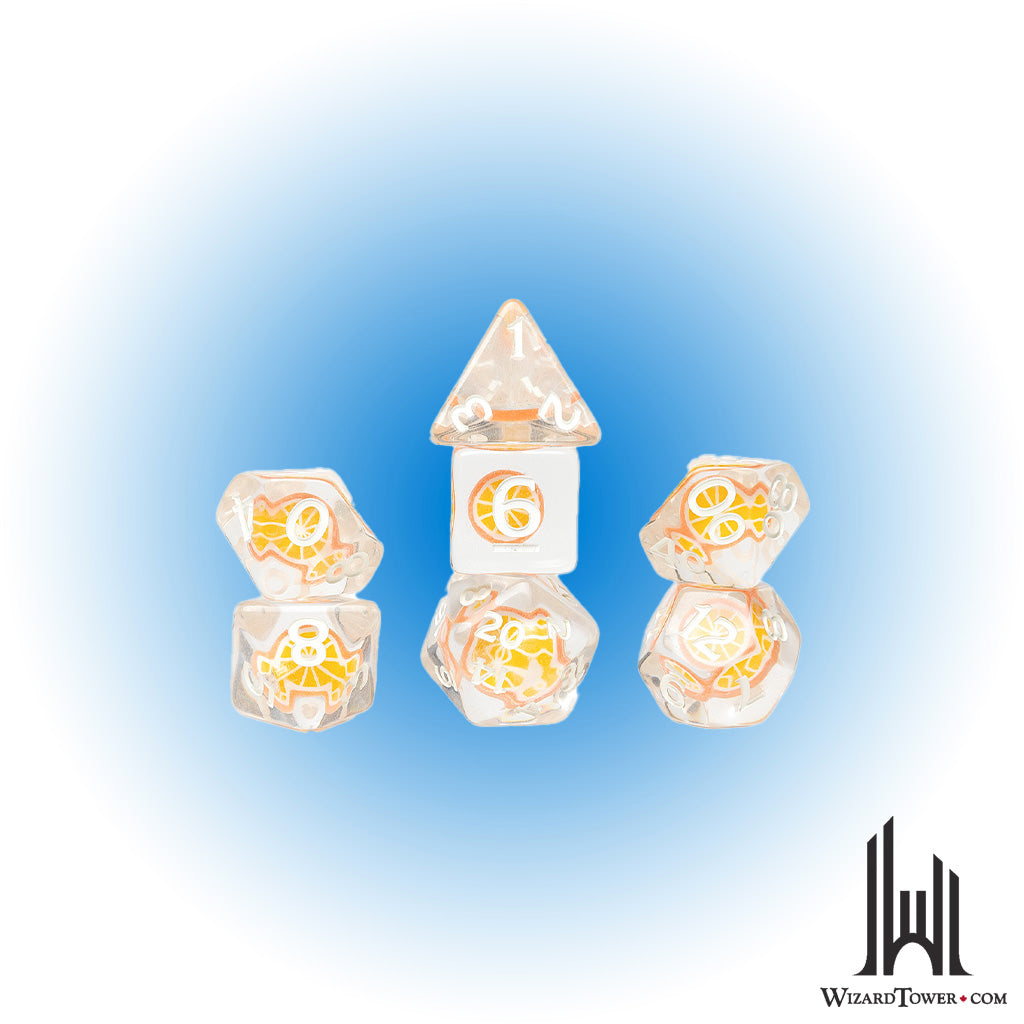 Dice Set - Fruit Slice - Orange 7ct