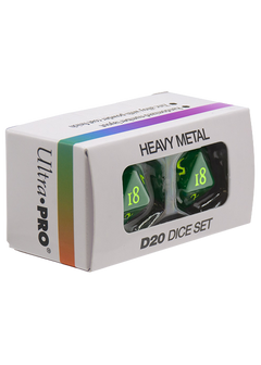 Dice Set - Heavy Metal Vivid Green d20 2ct