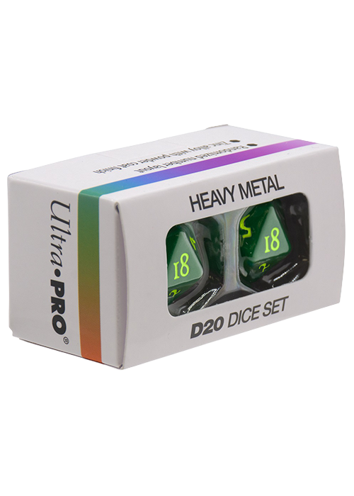 Dice Set - Heavy Metal Vivid Green d20 2ct