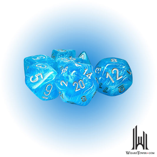 Dice Set - Luminary Mega-Hedral Sky/Silver 7ct