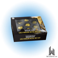 Dice Set - Metal Dragon Scale Gold 7ct