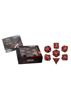 Dice Set - Silicone Dragon Scale Red 7ct