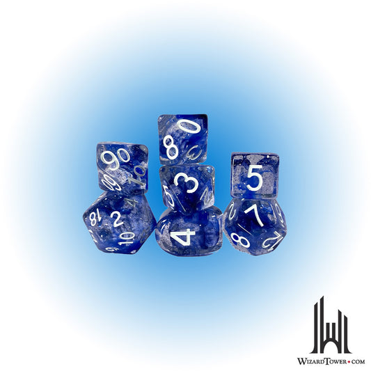 Dice Set - Sunken Silver 7ct