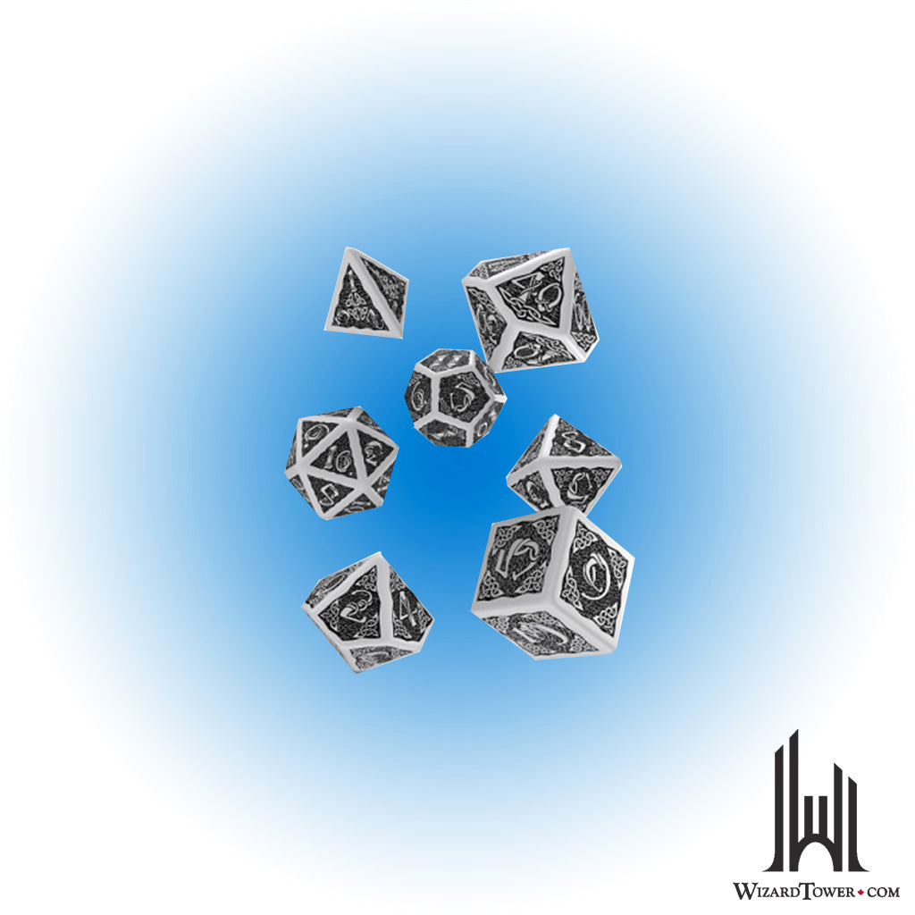 Dice Set - Celtic Black / White 7ct