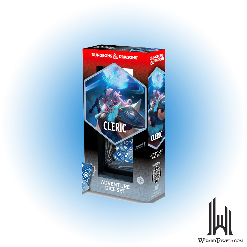 Dice Set - DnD Adventure Cleric White / Blue 14ct