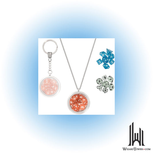 Dice Set - Mini Dice Locket w/ Chain and Keychain