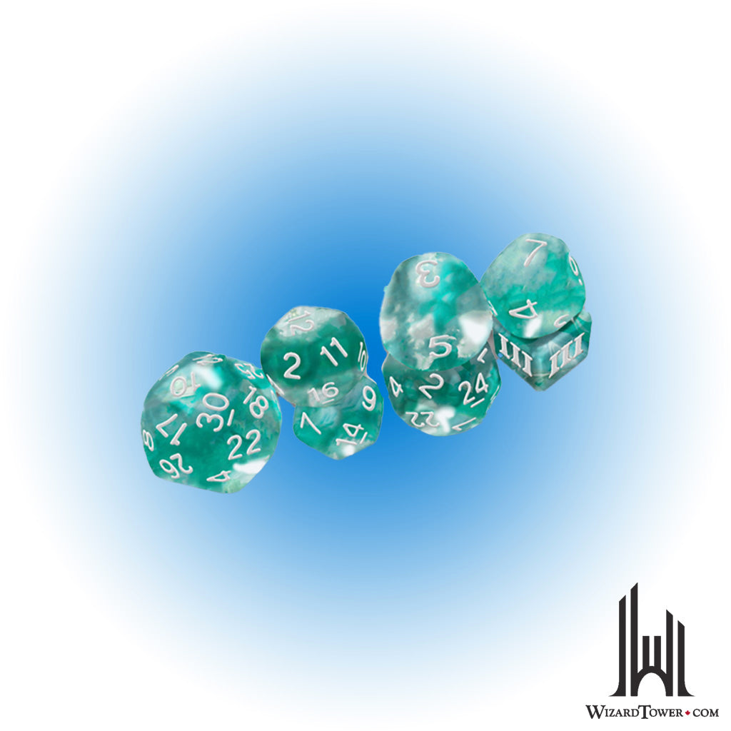 Dice Set - Thracian Azure Swirl Dice Set - 7ct