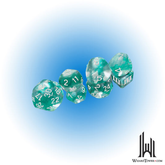 Dice Set - Thracian Azure Swirl Dice Set - 7ct