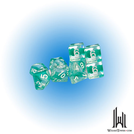 Dice Set - Thracian Azure Swirl Dice Set - 9ct