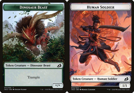 Dinosaur Beast (011) // Human Soldier (003) Double-Sided Token - Foil