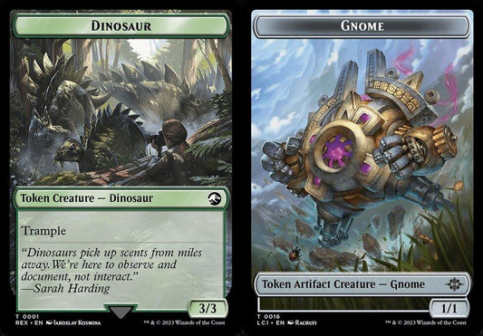 Dinosaur (0001) // Gnome (0016) Double-Sided Token - Foil