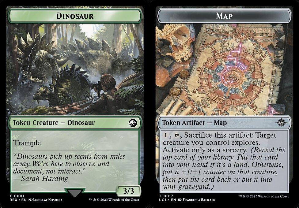 Dinosaur (0001) // Map (0017) Double-Sided Token - Foil