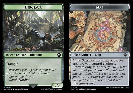 Dinosaur (0001) // Map (0017) Double-Sided Token - Foil