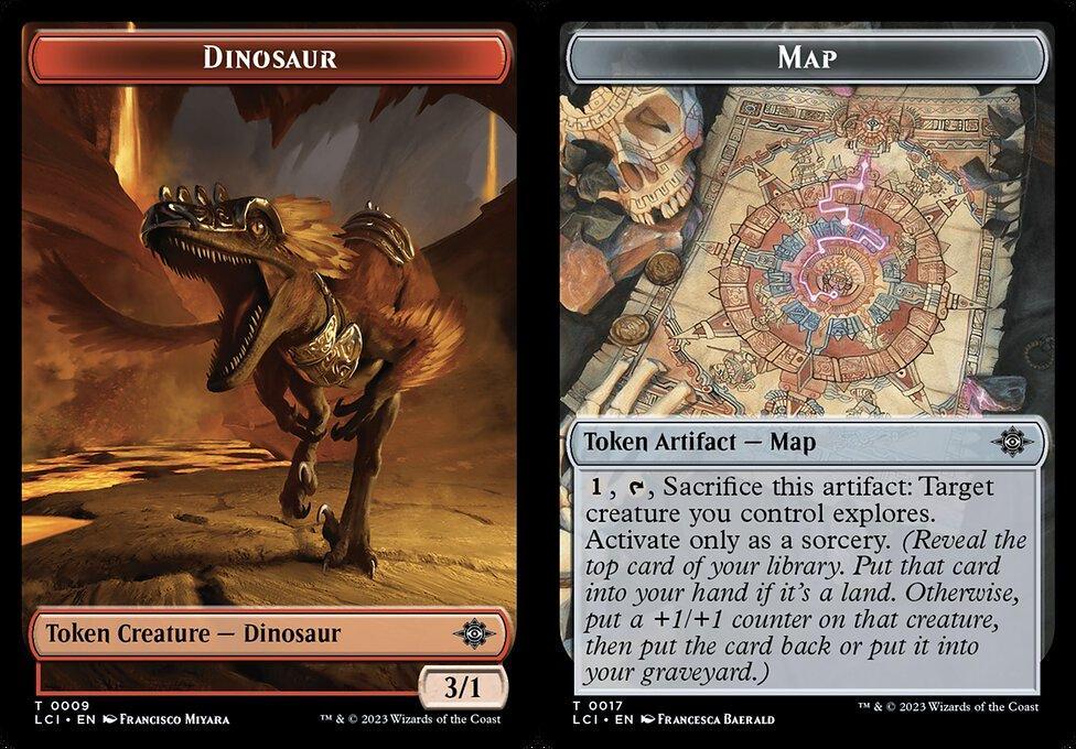 Dinosaur (0009) // Map (0017) Double-Sided Token - Foil