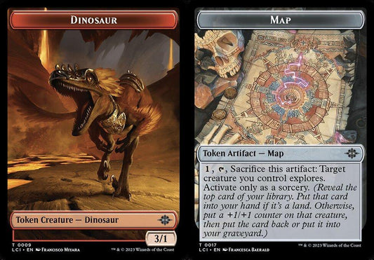 Dinosaur (0009) // Map (0017) Double-Sided Token - Foil