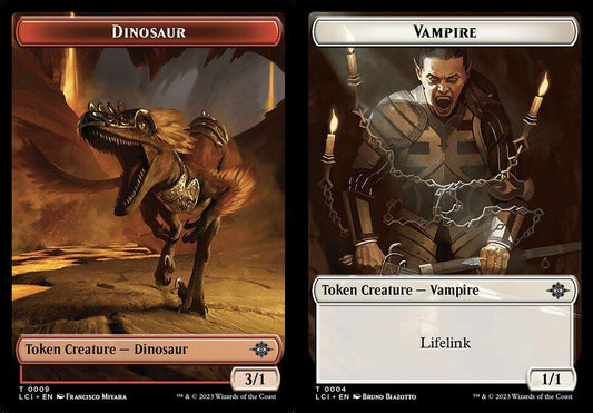 Dinosaur (0009) // Vampire (0004) Double-Sided Token - Foil