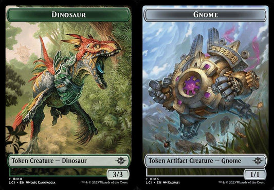 Dinosaur (0010) // Gnome (0016) Double-Sided Token - Foil