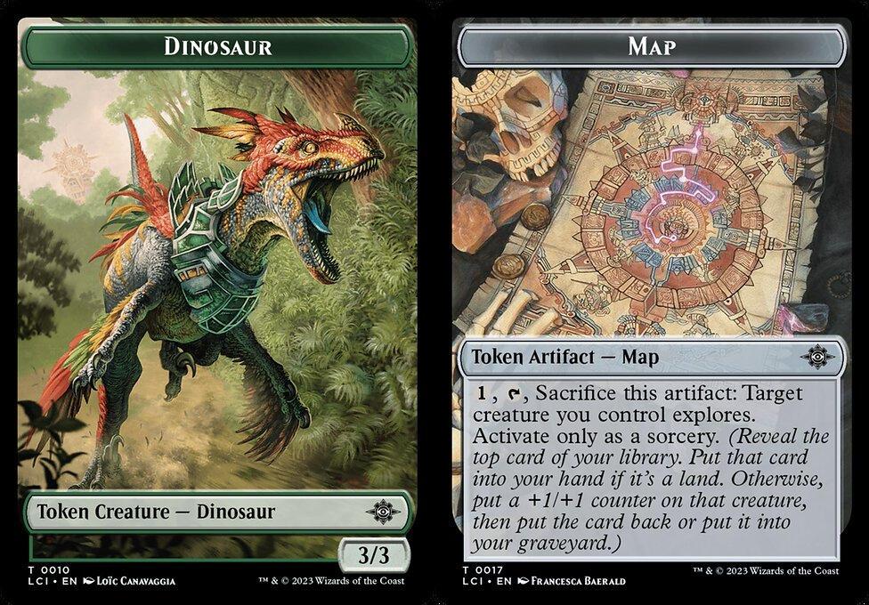 Dinosaur (0010) // Map (0017) Double-Sided Token - Foil
