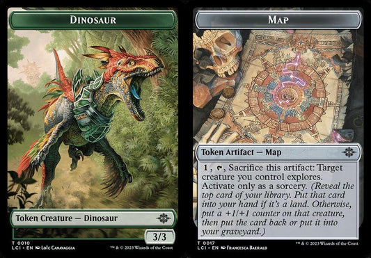 Dinosaur (0010) // Map (0017) Double-Sided Token - Foil