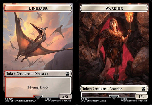 Dinosaur (0020) // Warrior (0009) Double-Sided Token - Foil