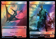 Dinosaur (0052) // Soldier (0040) Double-Sided Token - Surge Foil