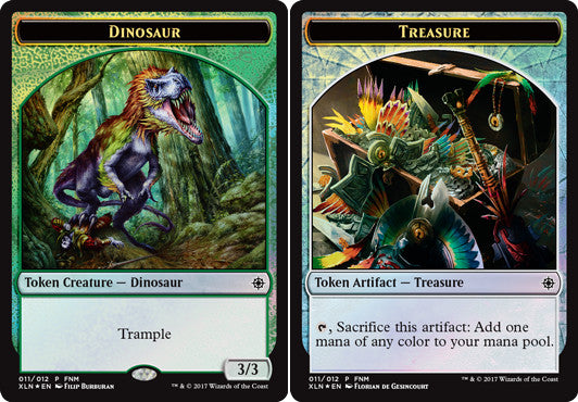 Dinosaur (011) // Treasure (011) Double-Sided Token (FNM) - Foil