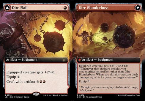 Dire Flail // Dire Blunderbuss (0374) (Extended Art) - Foil