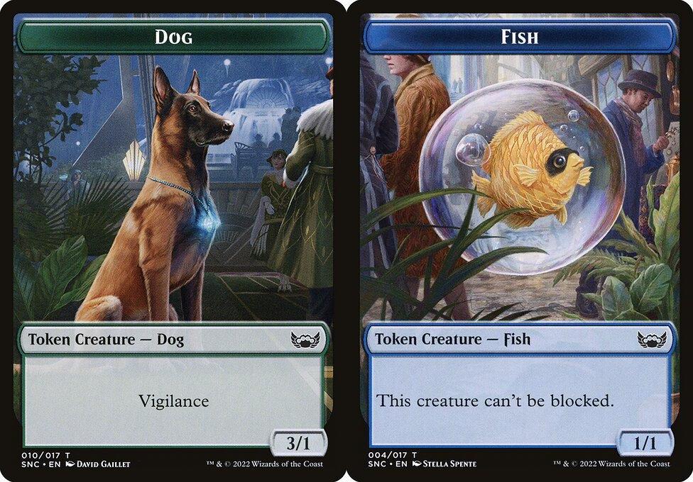 Dog (010) // Fish (004) Double-Sided Token - Foil