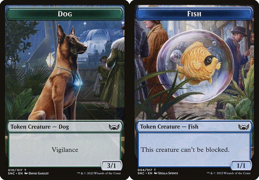 Dog (010) // Fish (004) Double-Sided Token - Foil