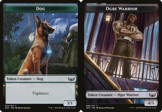 Dog (010) // Ogre Warrior (006) Double-Sided Token - Foil
