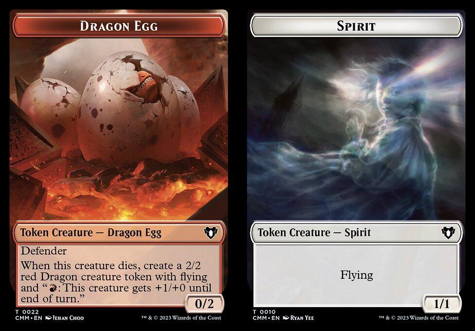 Dragon Egg (0022) // Spirit (0010) Double-Sided Token