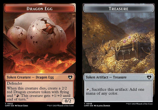 Dragon Egg (0022) // Treasure (0048) Double-Sided Token - Foil