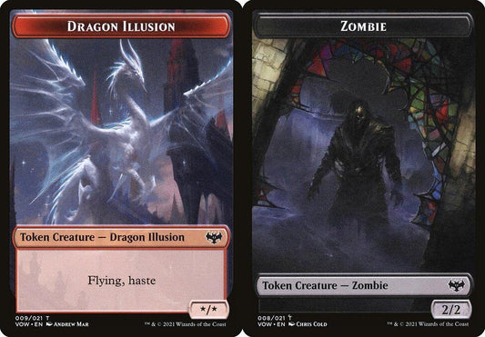Dragon Illusion (009) // Zombie (008) Double-Sided Token - Foil