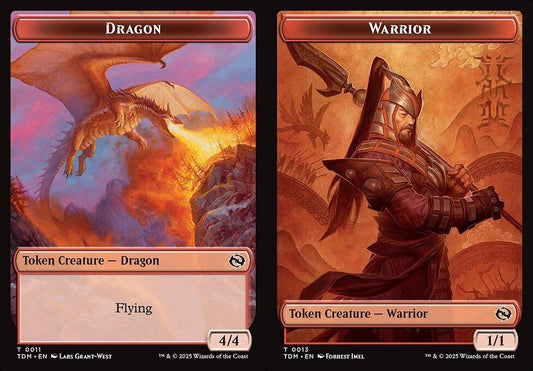 Dragon (0011) // Warrior (0013) Double-Sided Token - Foil