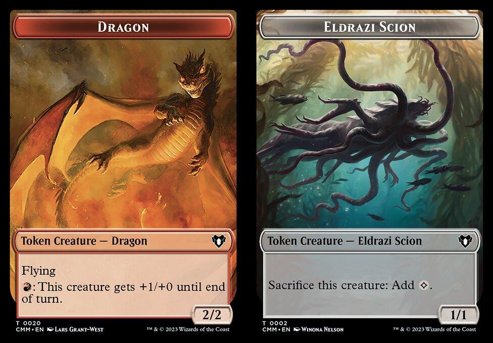 Dragon (0020) // Eldrazi Scion (0002) Double-Sided Token - Foil