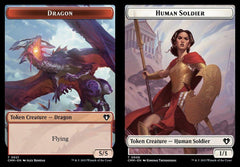 Dragon (0021) // Human Soldier (0006) Double-Sided Token
